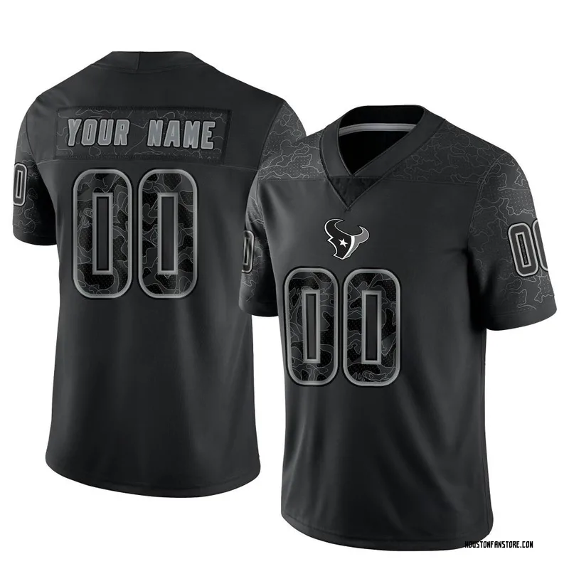 Custom Houston Texans Jersey Men's Black Golden Limited Black Golden 100th