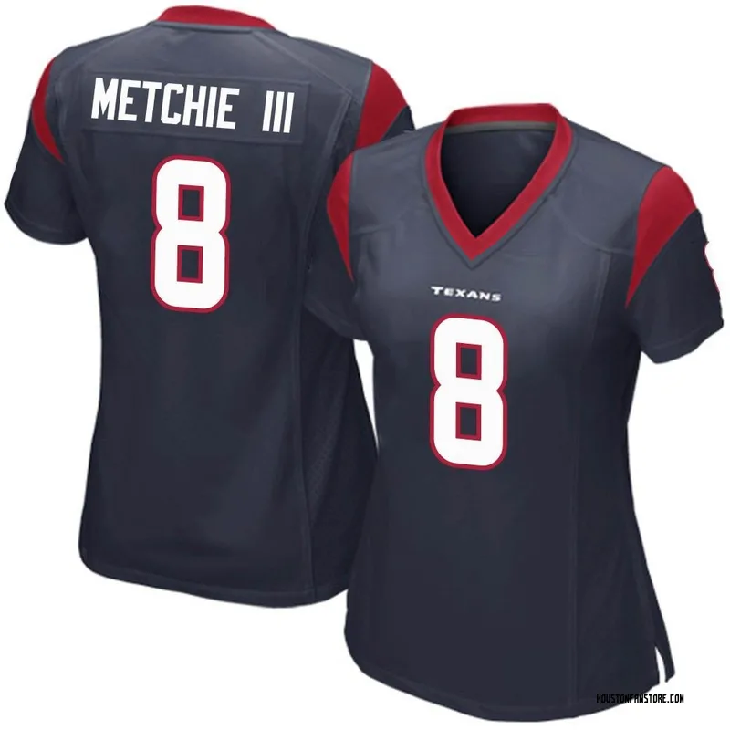 Men's Nike John Metchie III Navy Houston Texans Game Player Jersey